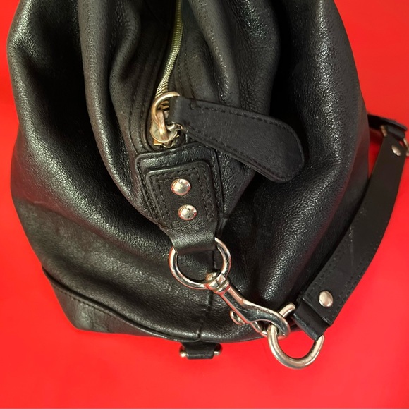 COACH ASHLEY F15447 Black Leather Satchel Handbag Purse - Picture 7 of 11